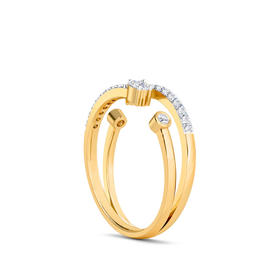 Delicate Double Diamond Open Band
