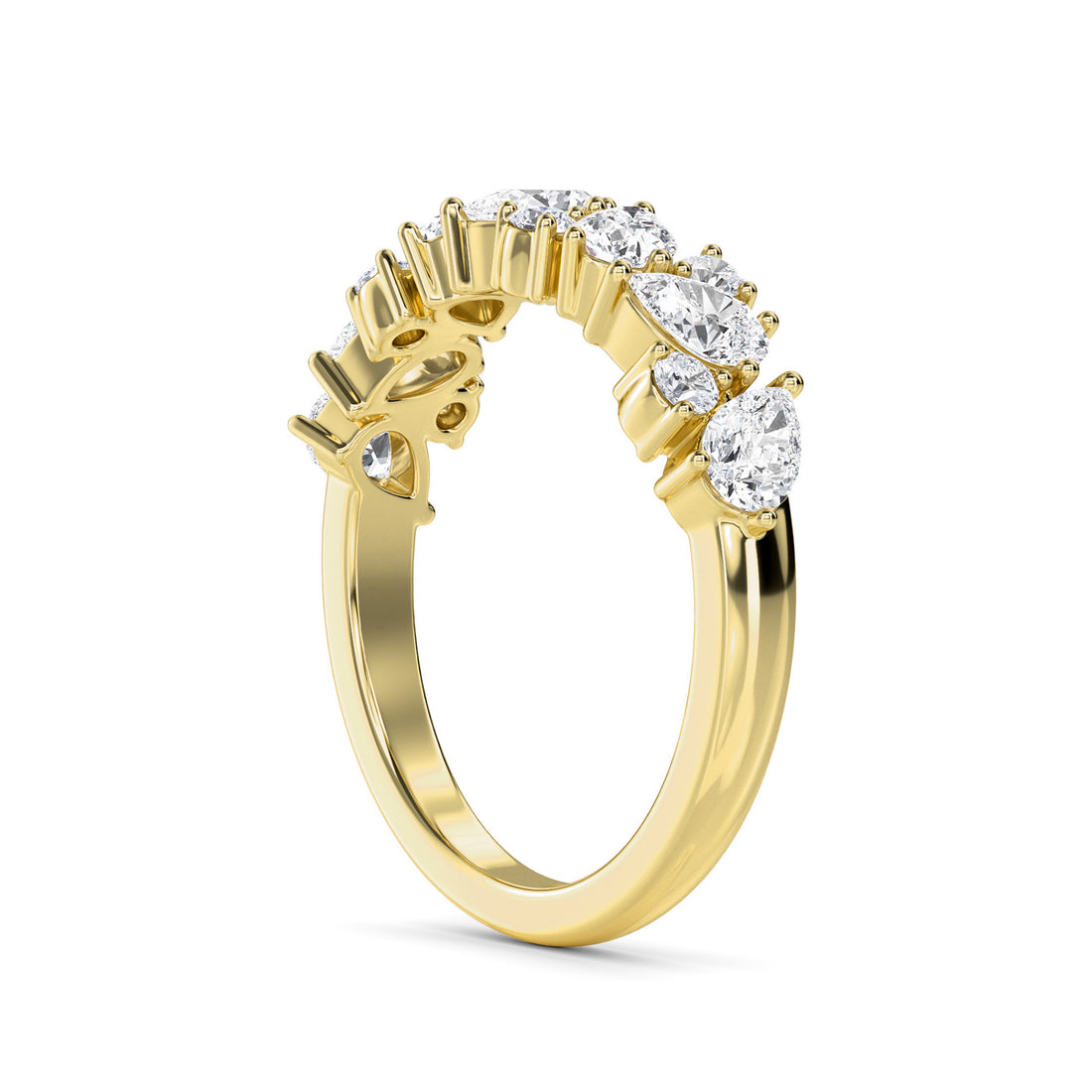 Dazzle Round & Pear Diamond Wedding Band