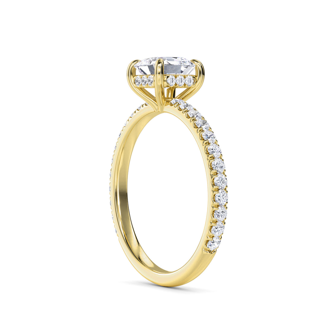 Sparkle Asscher Cut Hidden Halo Bridal Ring