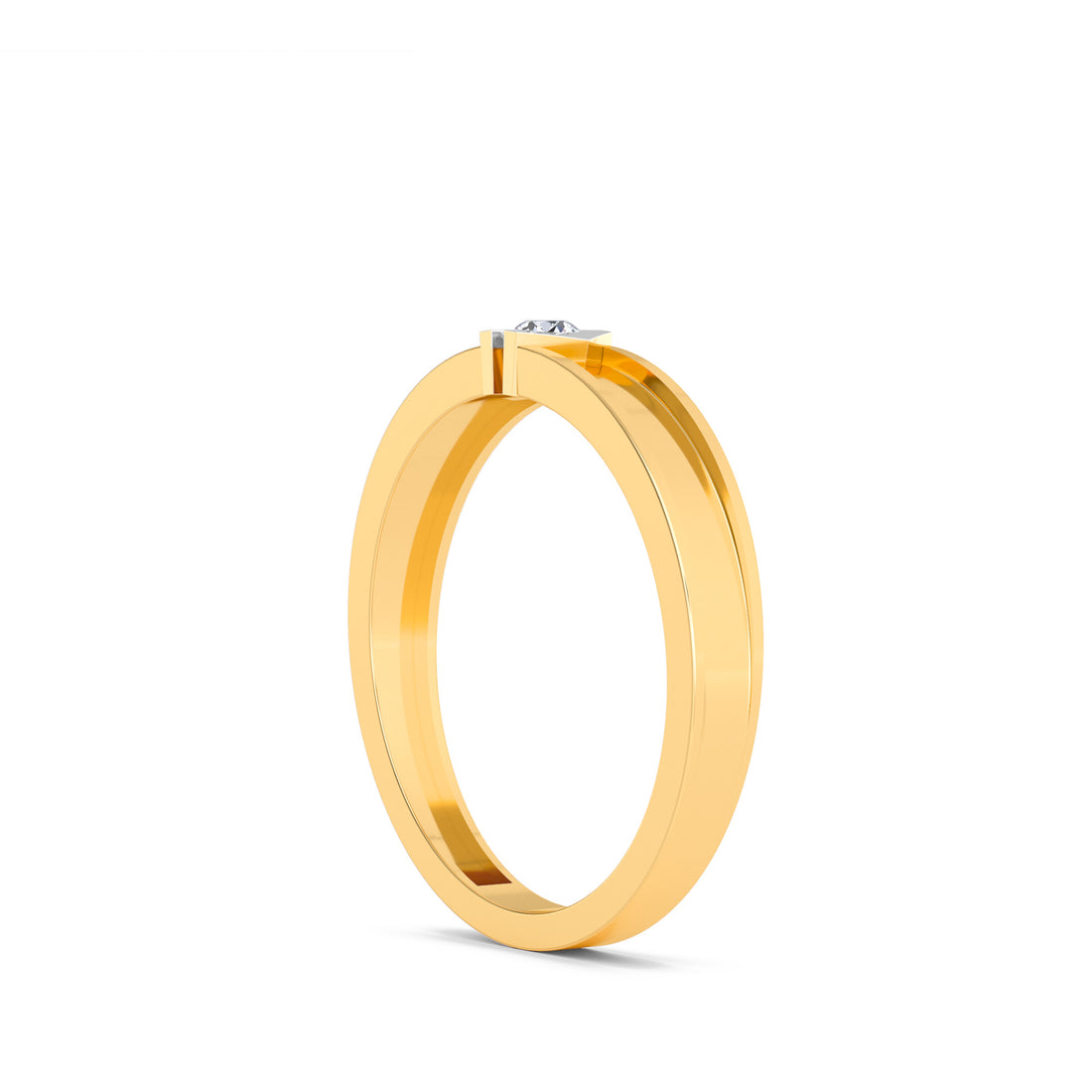 Lab Grown Diamond Solitaire Ring for Men in Gold – Modern Minimal Design