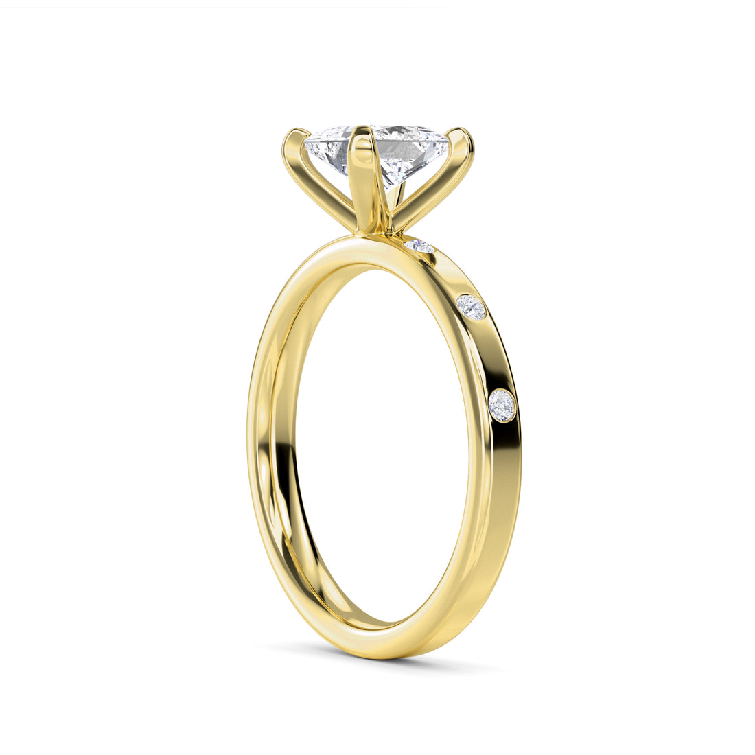 Charming Four Prong Princess Lab Grown Diamond Ring