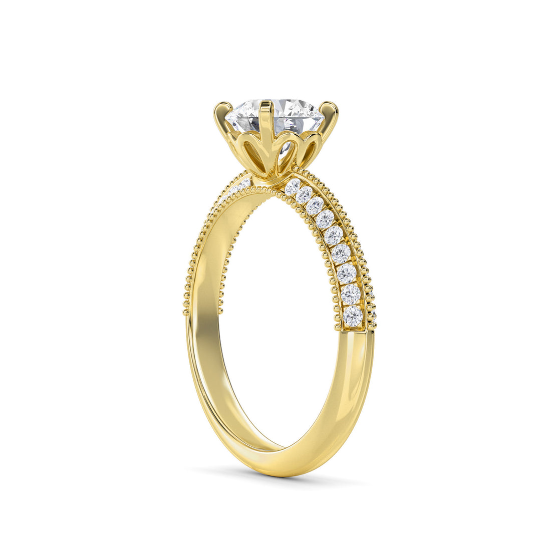 Exquisite Round Diamond Milgrain Set Ring