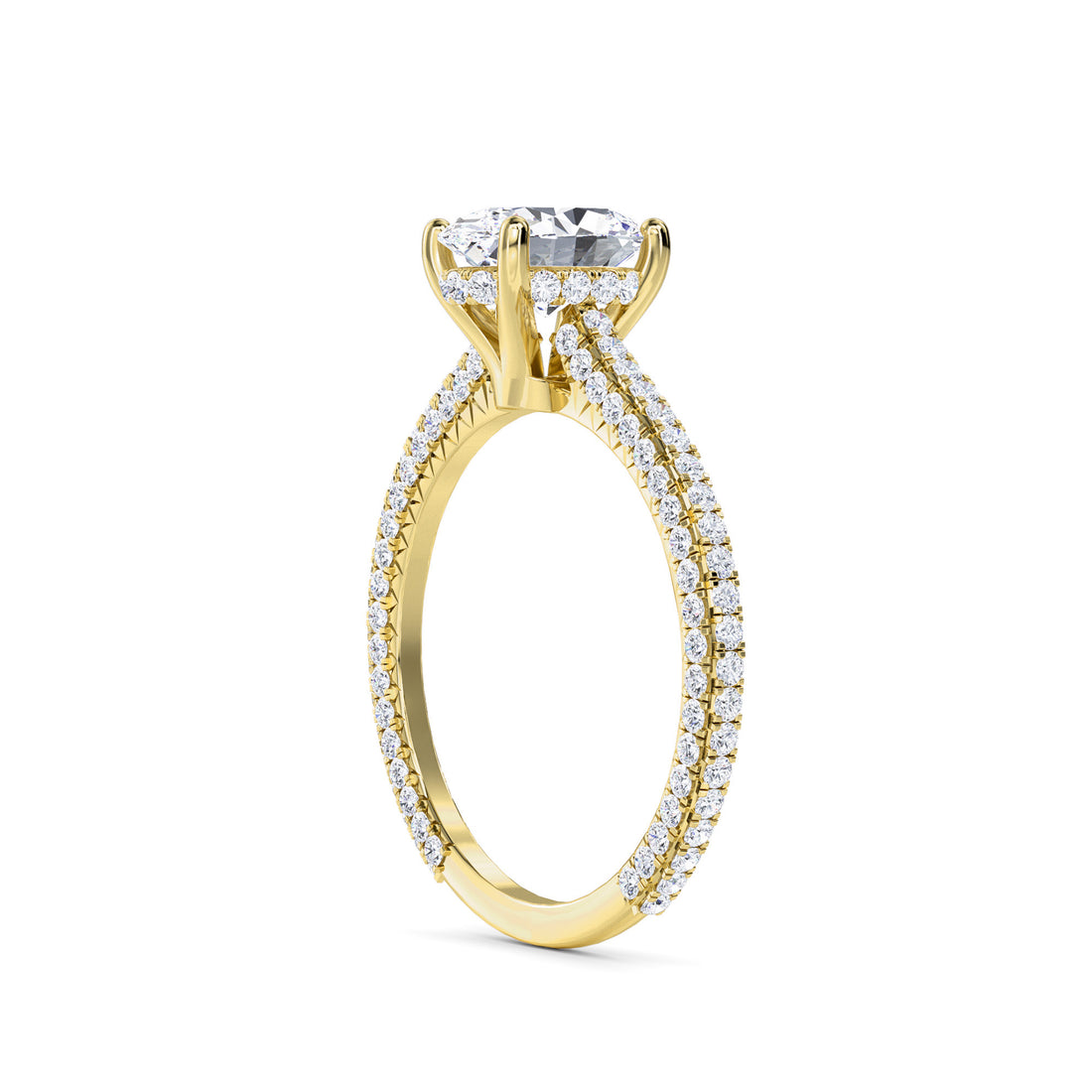 Oval Cut Pave Lab Grown Diamond Wedding Ring