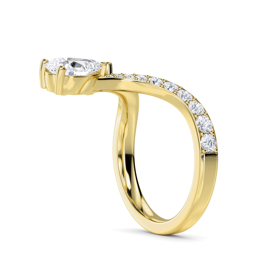 Minimalist Lab Grown Diamond Open Wedding Band