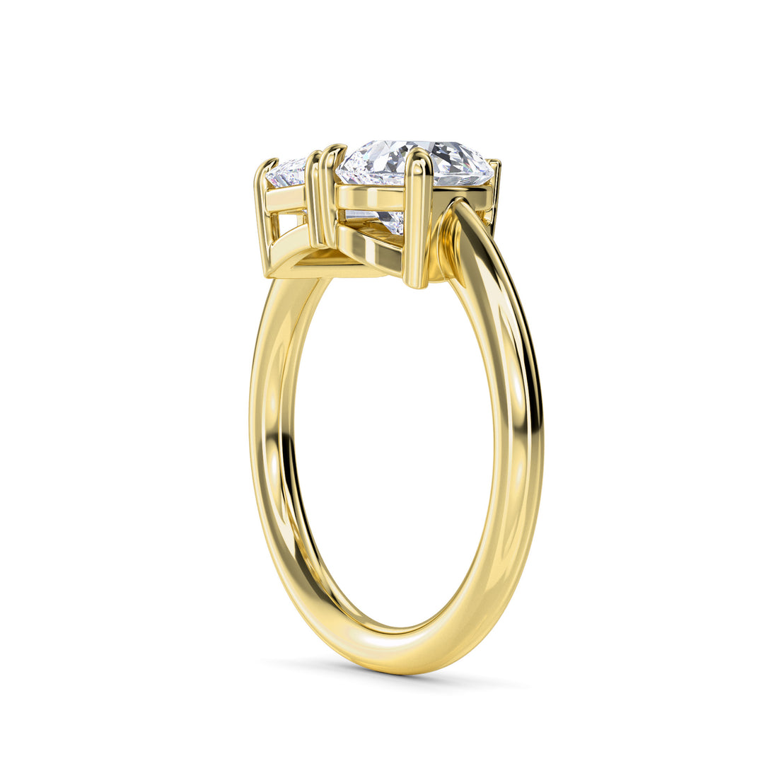 Toi et Moi Emerald & Pear Cut Diamond Engagement Ring