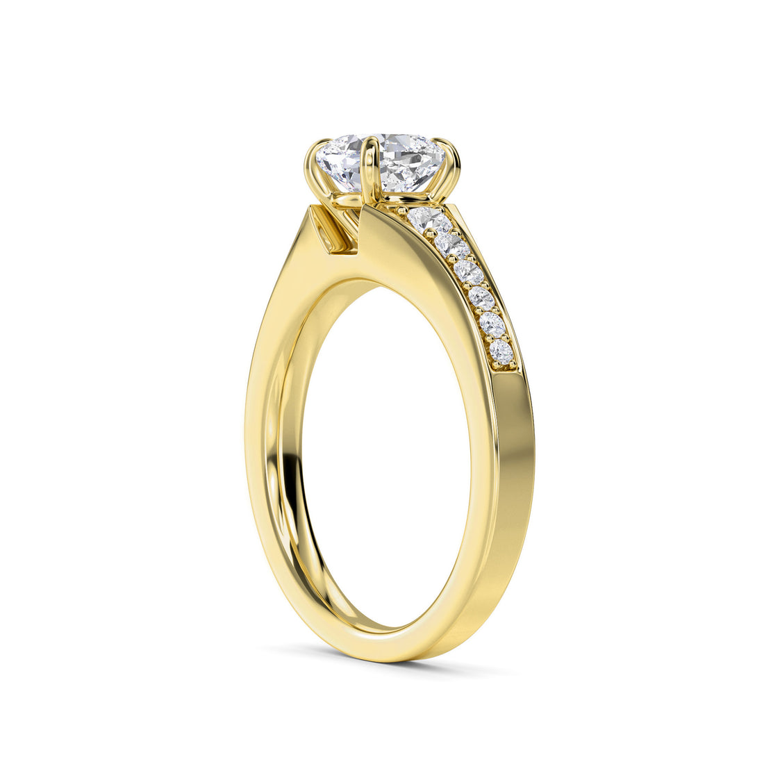Classic Cushion Diamond Solitaire With Accent Ring