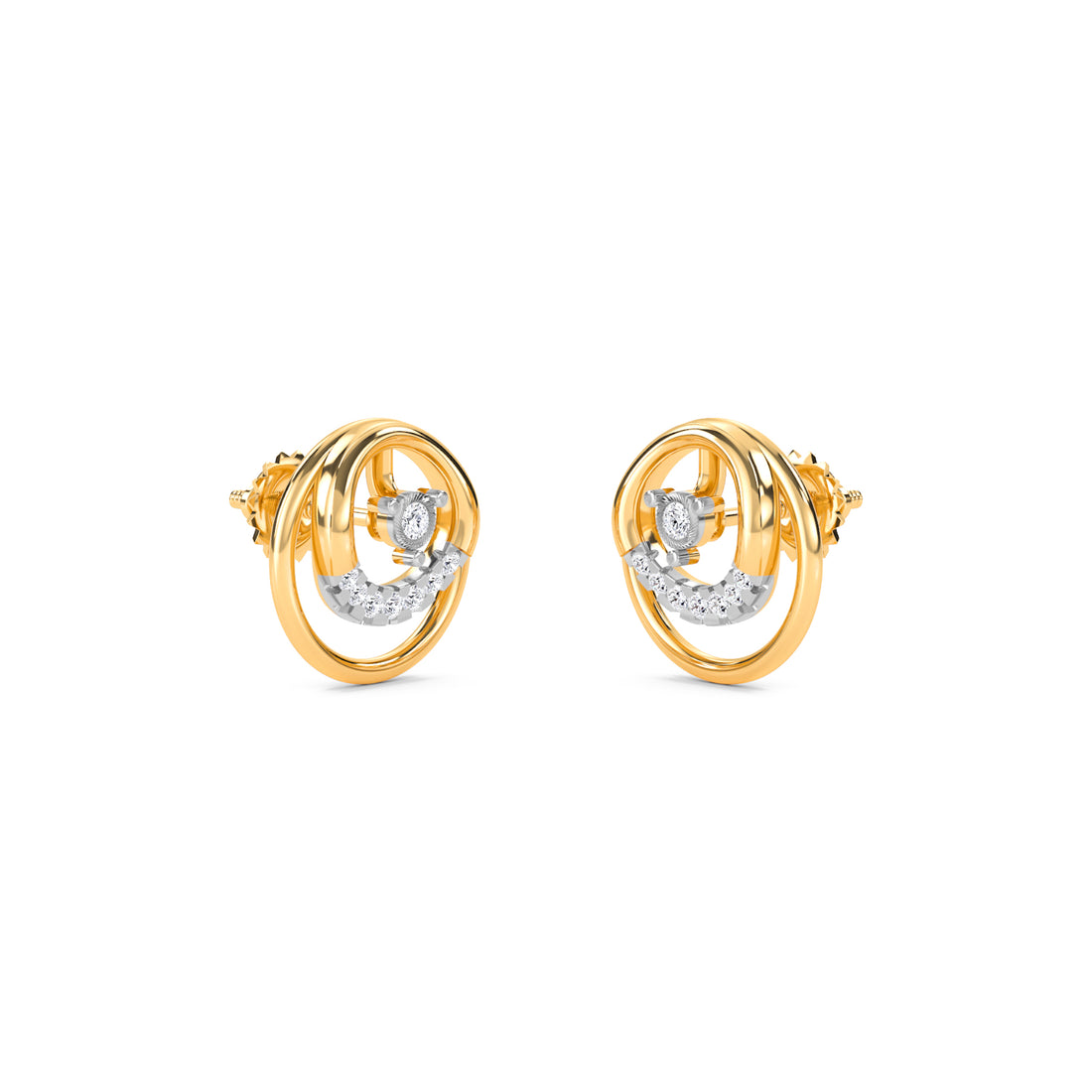 Concentric Circles Diamond Studs For Her