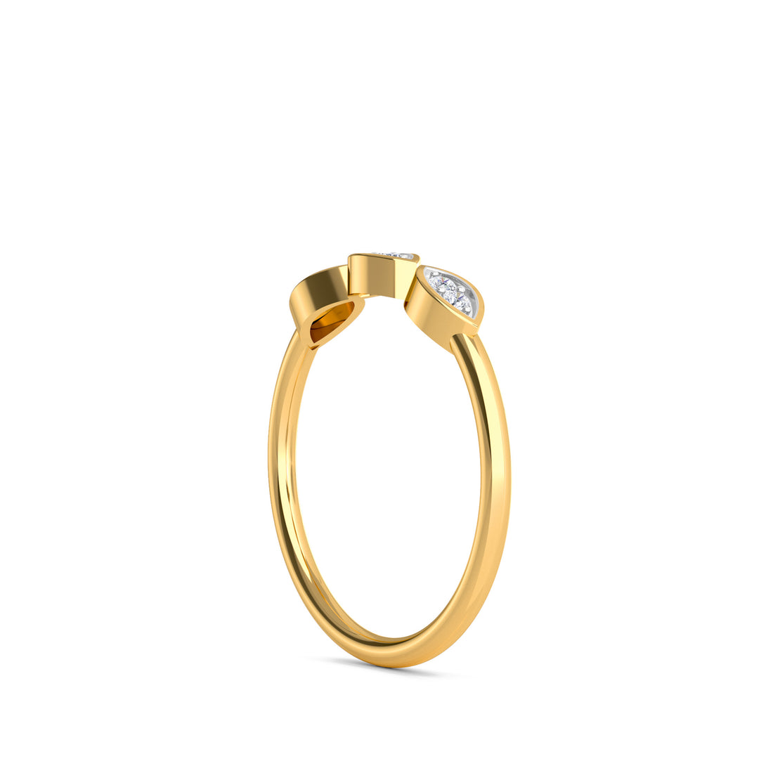 Minimalist Marquise Shape Three Stone Diamond Ring