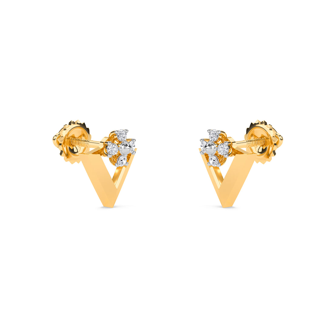 Classy Triangles Diamond Stud Earrings