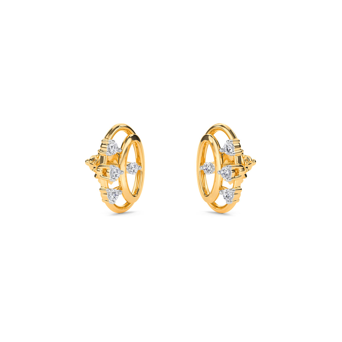 Oval Shaped Diamond Studs Earrings