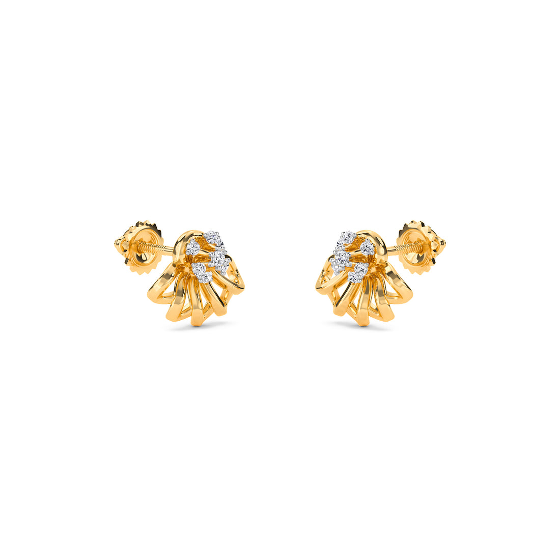 Modern Half Flower Design Studs Earrings