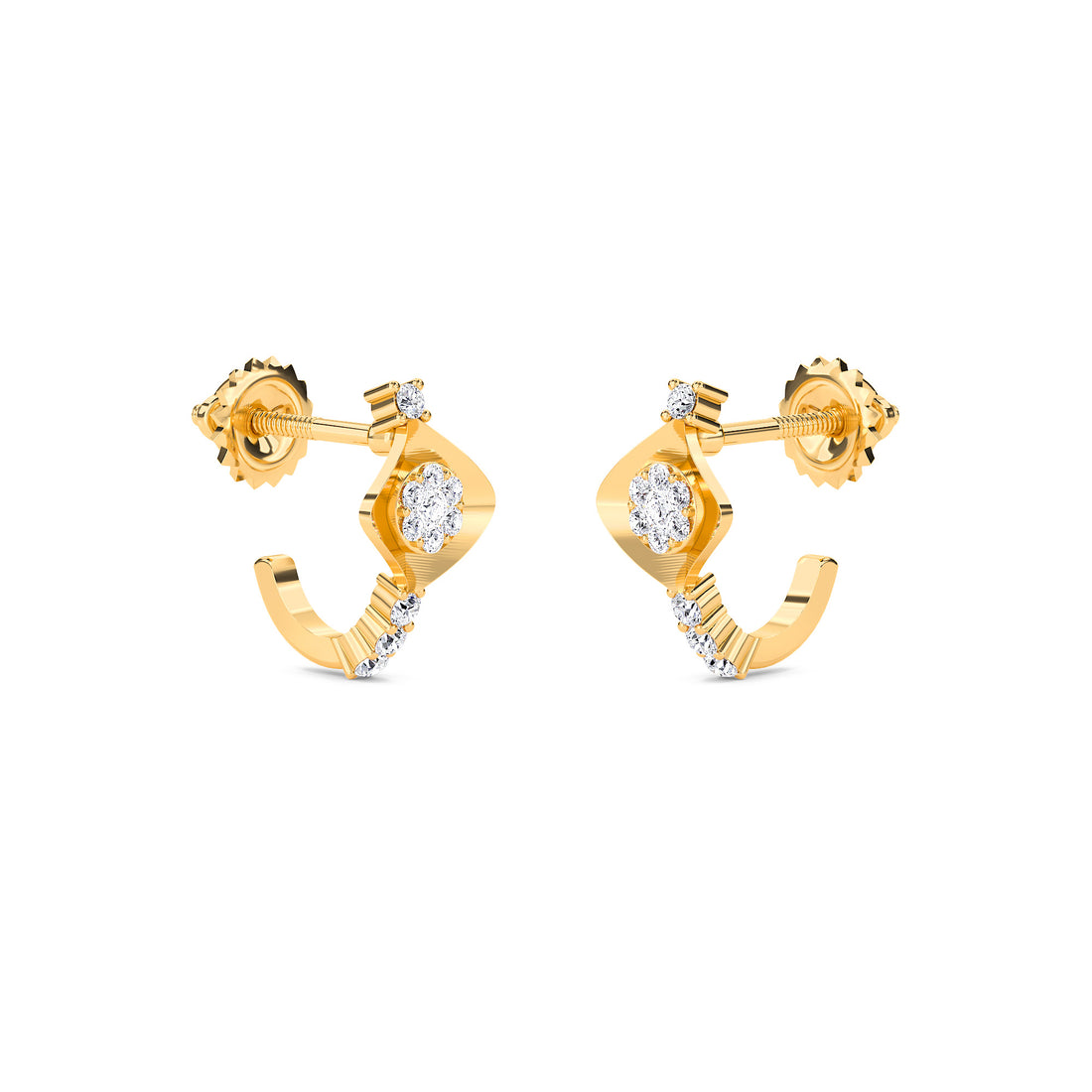Tiny Lab Grown Diamond Hoop Earrings