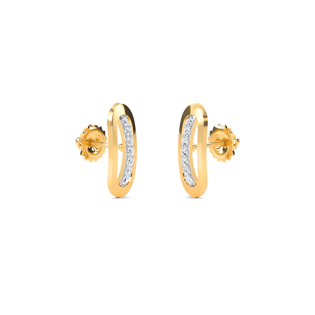 Stackable Diamond Bar Studs Earrings