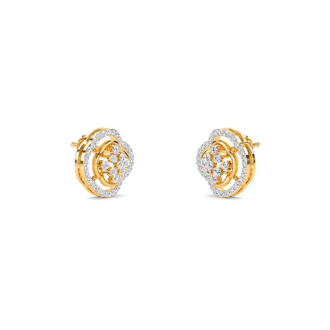 Floral Swag Diamond Studs Earrings