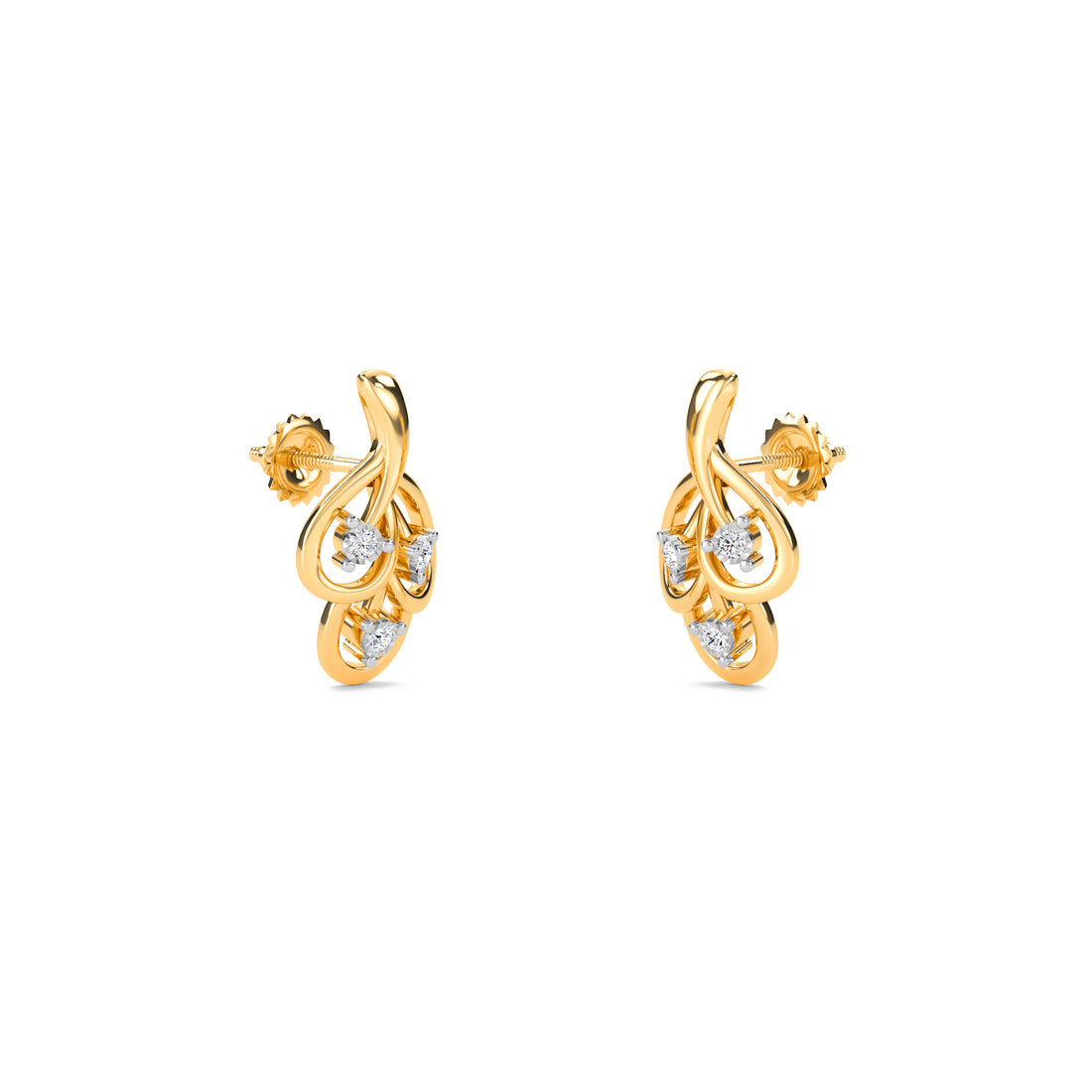 Unique Leaf Style Diamond Daily Wear Earrings
