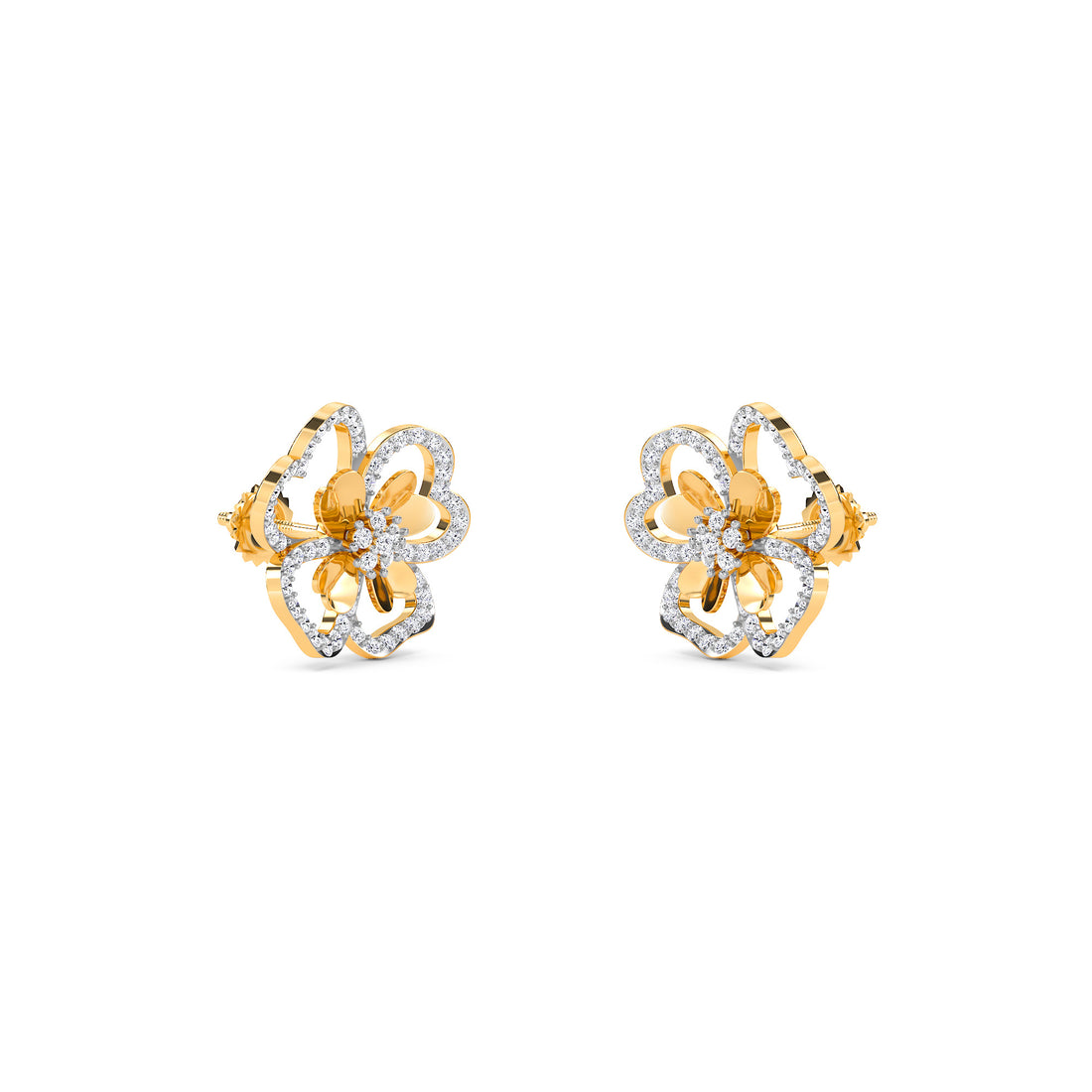 Lab Grown Diamond Flower Style Elegant Earrinngs