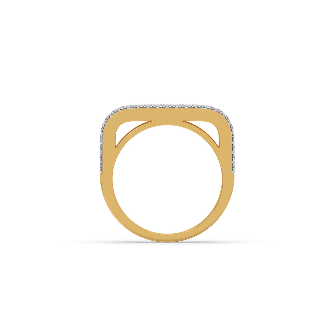 Baguette & Round Diamond Statement Band Ring